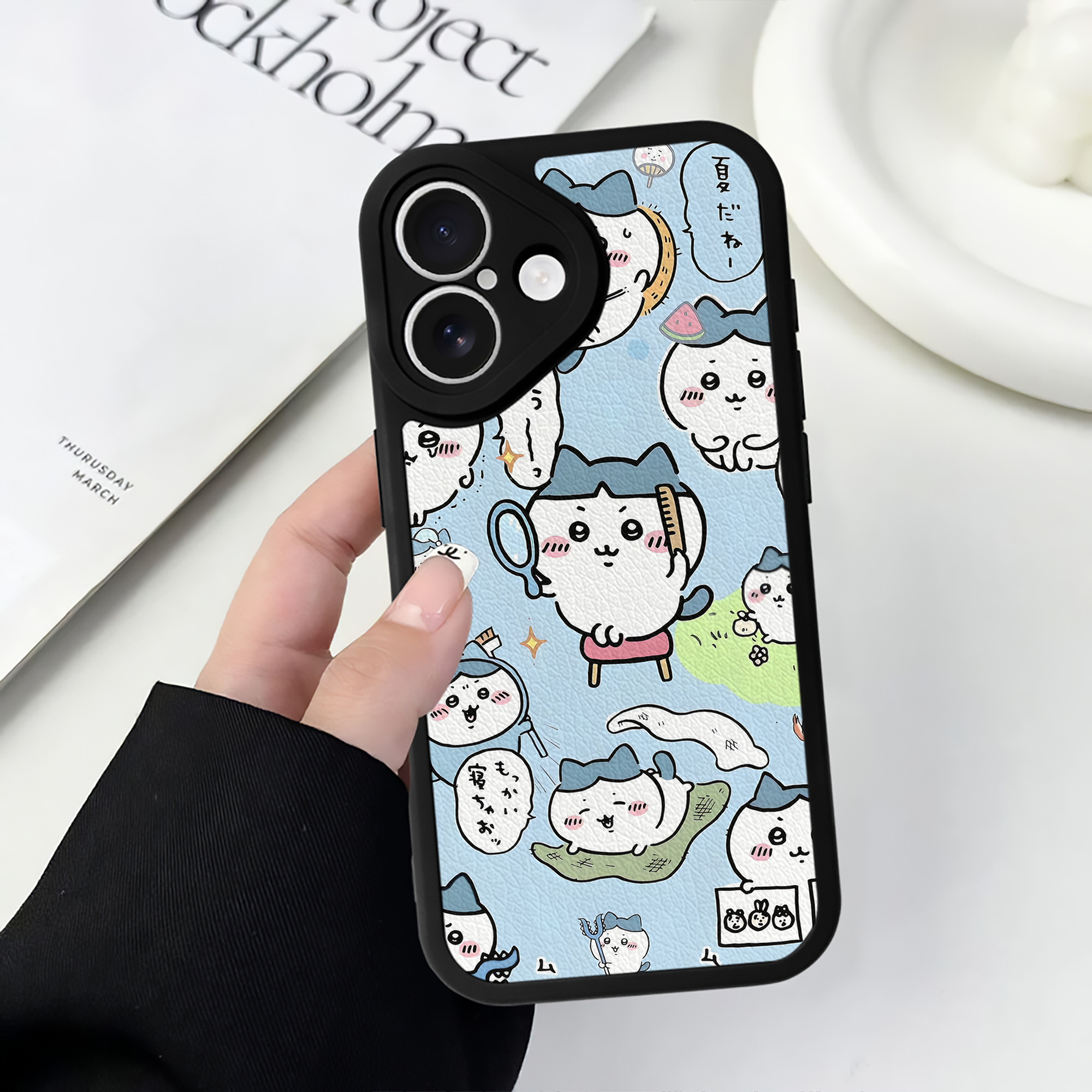 （画像用） ちいかわ Chii-kawa 【iPhone 16シリーズ対応】シリコンスマホケース（レザー調） 材質：シリコン